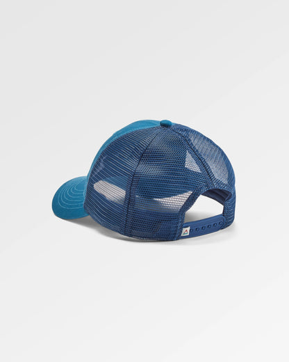 Waves & Trees Cotton Trucker Cap - Tidal Blue - Flatlay