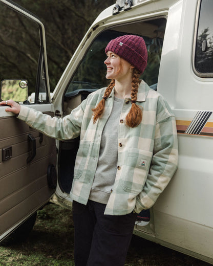 Flint Cotton Overshirt - Pistachio Buffalo Check - Lifestyle