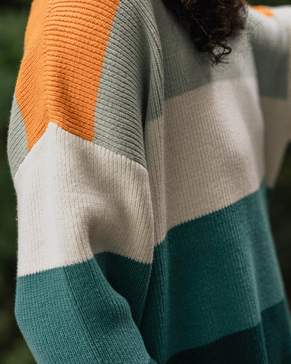 Moments Oversized Knitted Jumper - Multi Stripe - Lifestyle