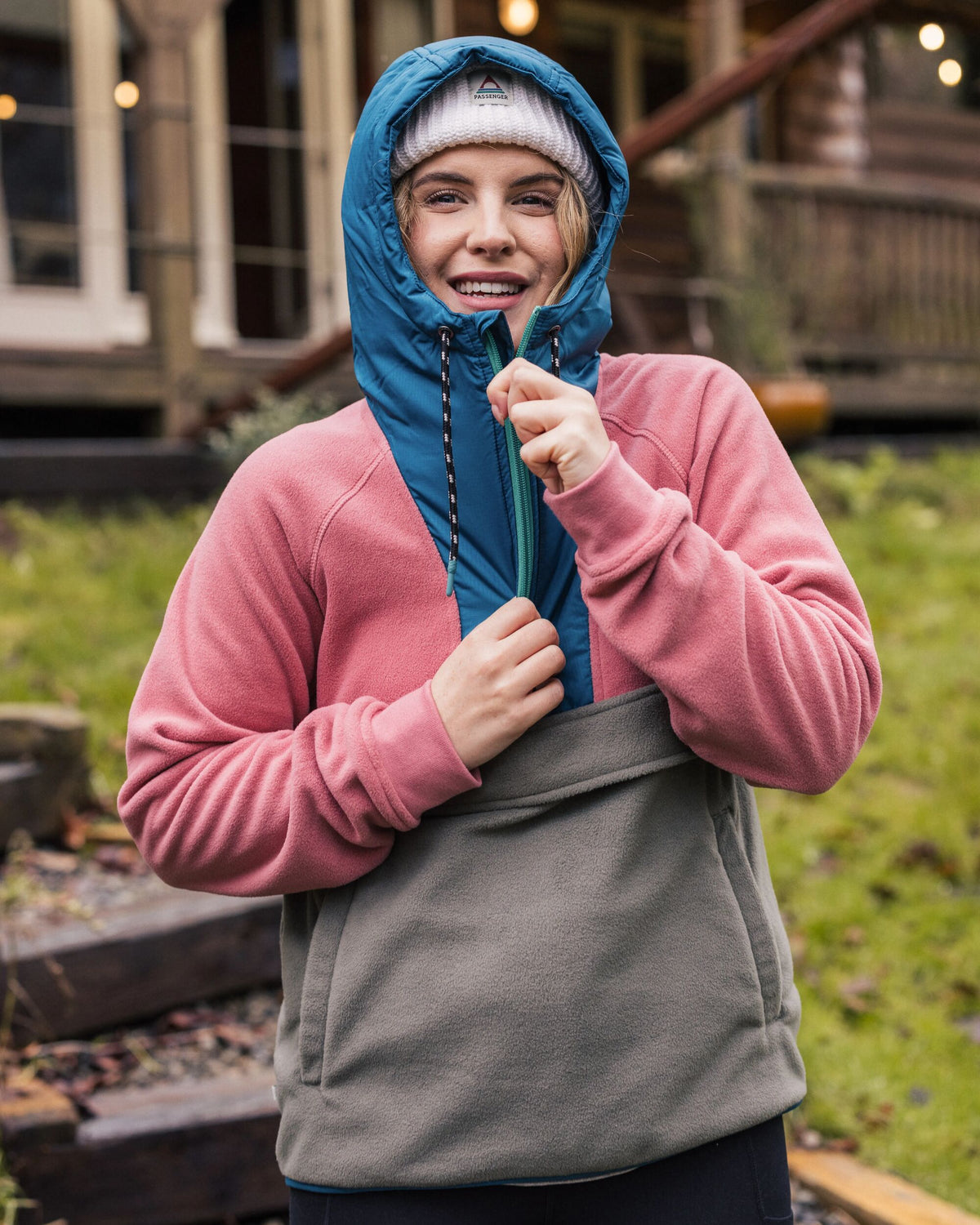 Alexander Polar Hooded Fleece - Dusty Rose - Lifestyle