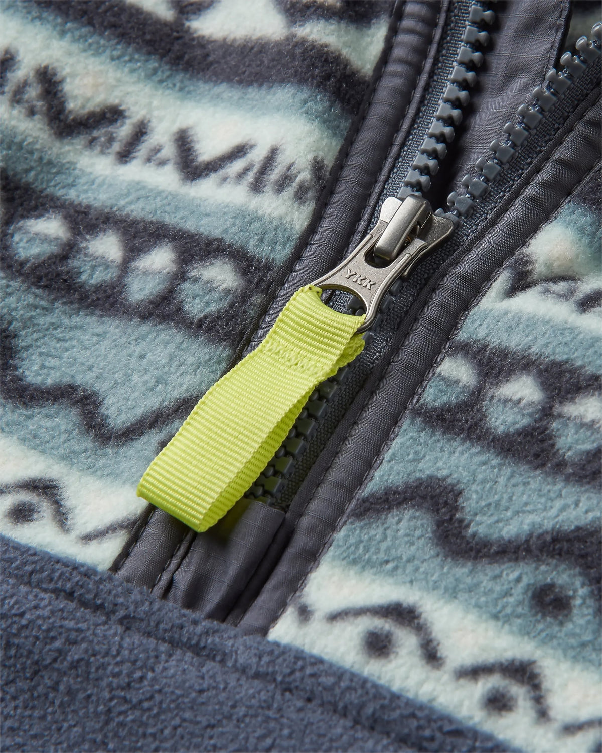 Set Off Polar 1/4 Zip Fleece - Mountain Geo Stormy Sea - Flatlay