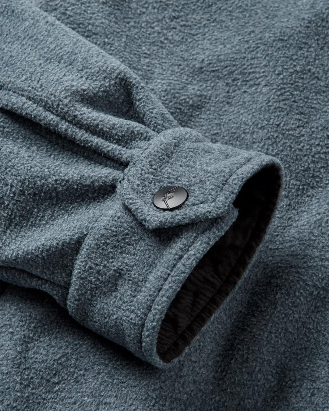 Maple Polar Fleece Shirt - Navy Marl - Flatlay