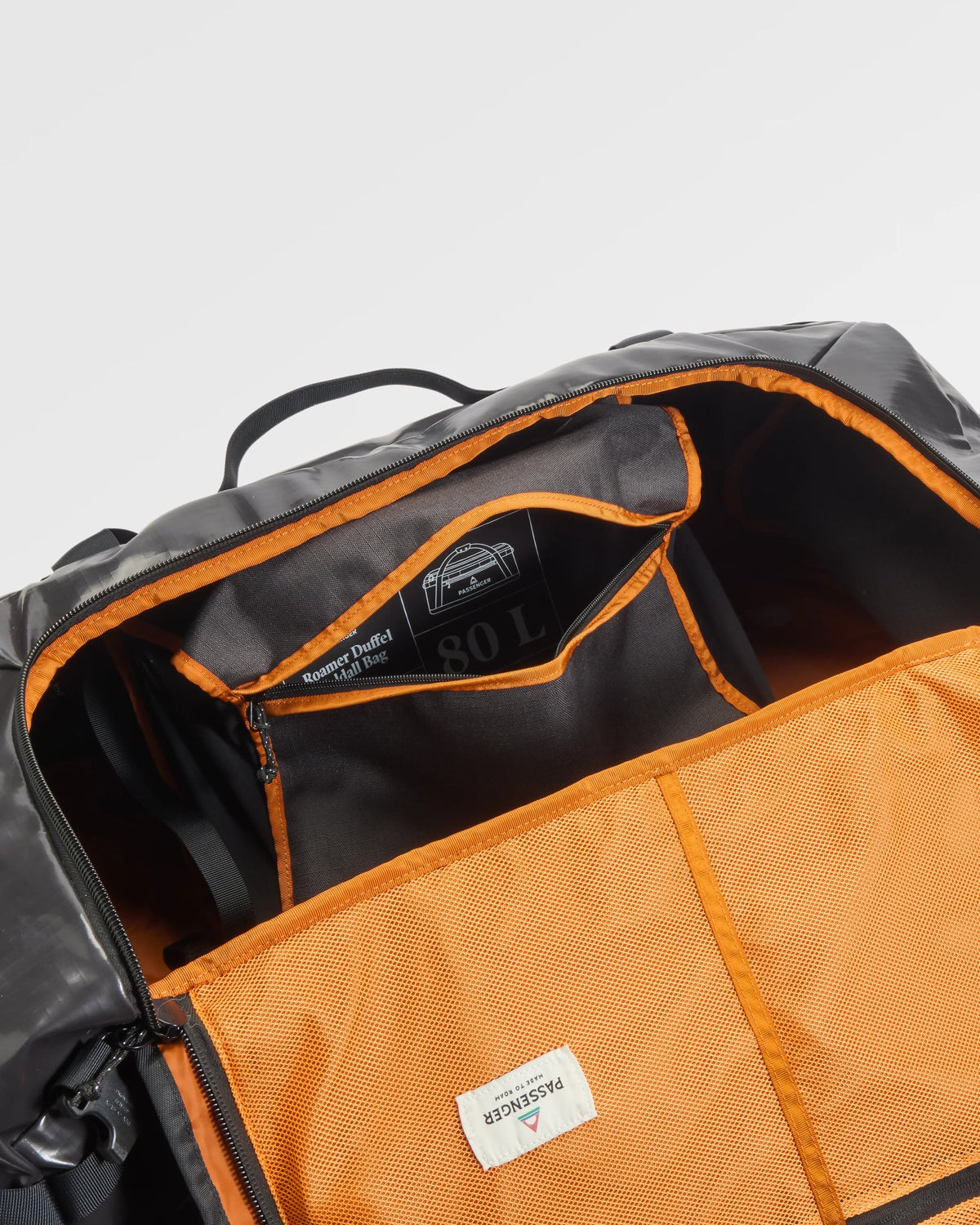 Roamer 80L Duffel Bag - Phantom Black - Flatlay