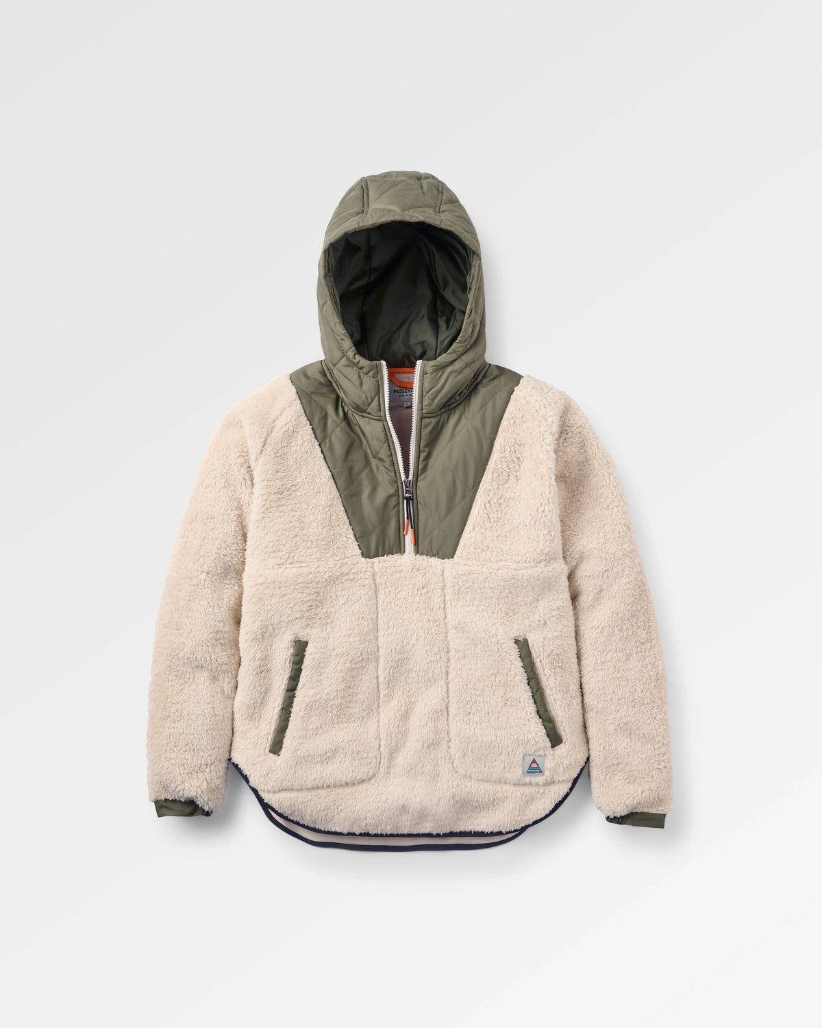 Beaumont Sherpa Hooded Fleece - Vintage White - Flatlay