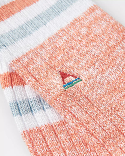 Mid-weight Rib Socks - Apricot - Flatlay