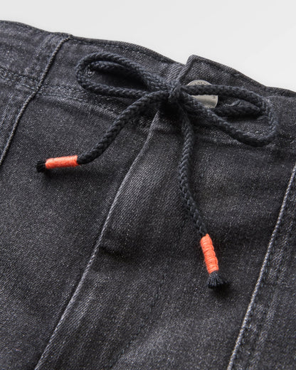 Carriso Short - Washed Black Denim - Flatlay