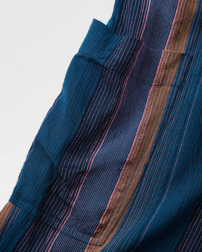Zephyr Woven Maxi Skirt - Dark Denim Multi Stripe - Flatlay
