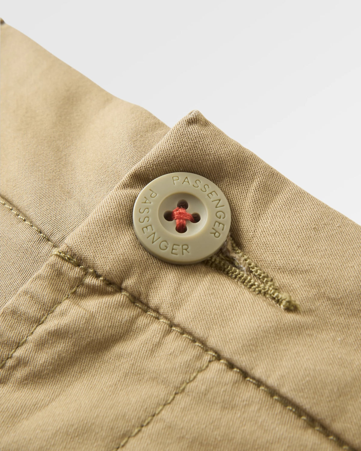 365 Light Cotton Trouser - Faded Olive - Flatlay