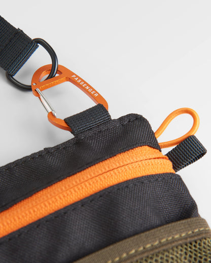 Waypoint Cross Body Bag - True Black/ Khaki - Flatlay