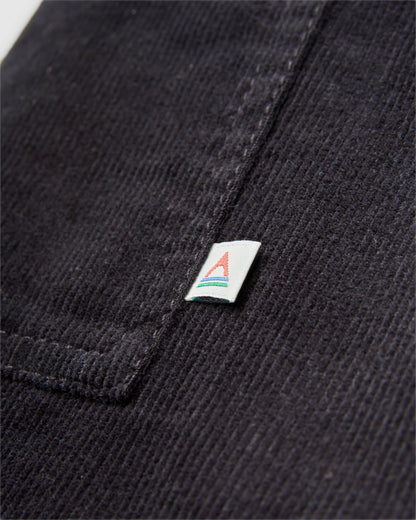 Someday Cotton Corduroy Cropped Trouser - Black - Flatlay