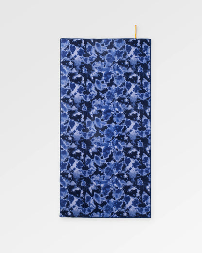 Travel Quick Dry Towel - Tie Dye Dark Denim - Flatlay