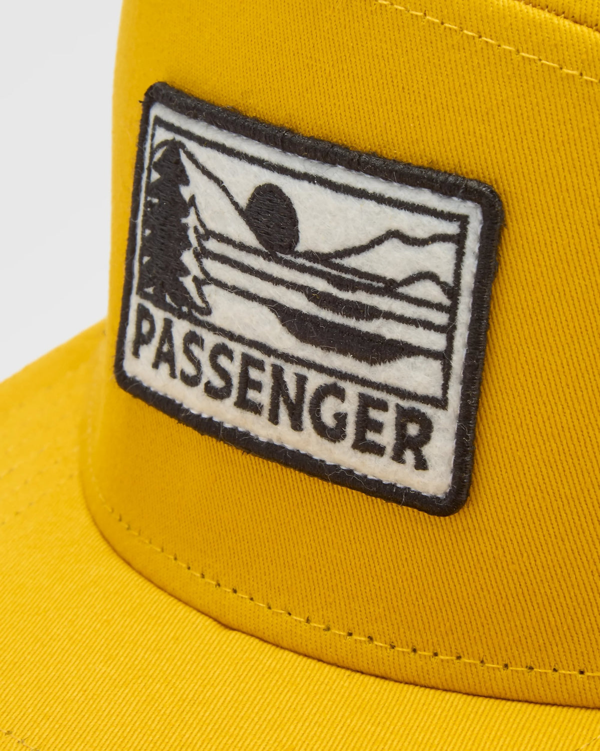 Roamer 7 Panel Cotton Trucker Cap - Spruce Yellow - Flatlay