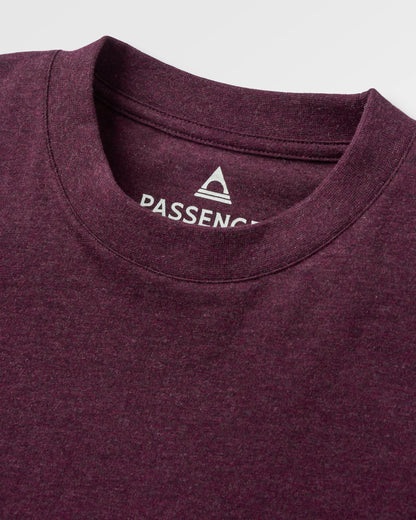 Heritage Relaxed Fit T-Shirt - Wine Marl - Flatlay