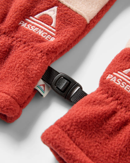Daytrip Polar Fleece Gloves - Red Ochre/Blush - Flatlay