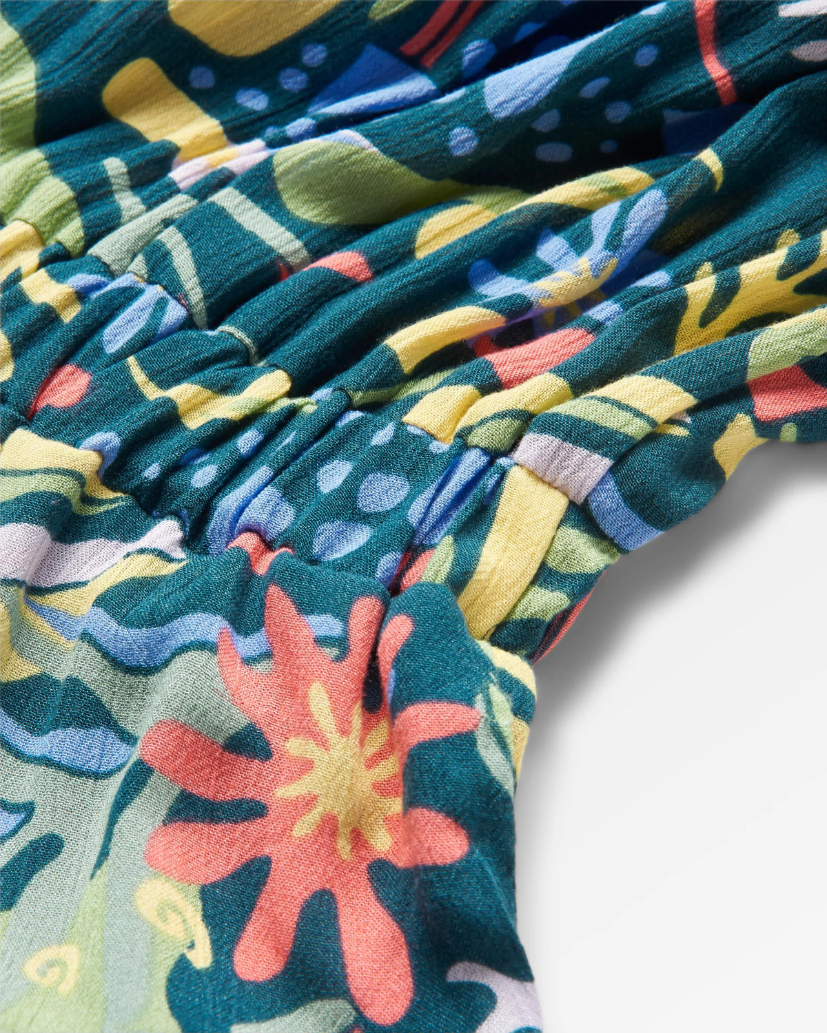 Thimbleberry Jumpsuit - Abstract Seaweed Tidal Blue - Flatlay