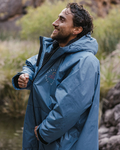 Escapism Sherpa Lined Changing Robe - Moonlight Blue - Lifestyle - Male
