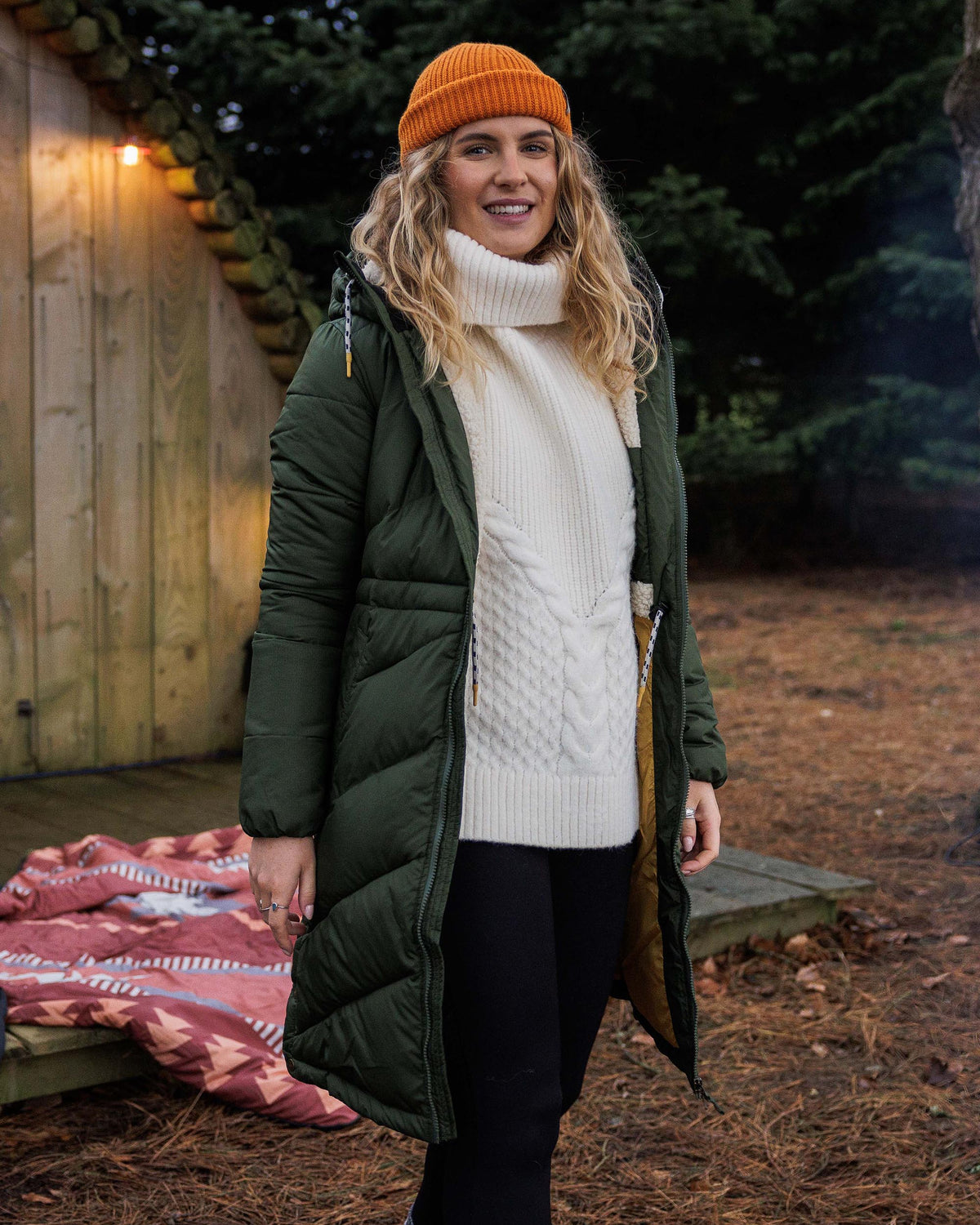 Snuggle Knitted Polo Neck - Off White - Lifestyle