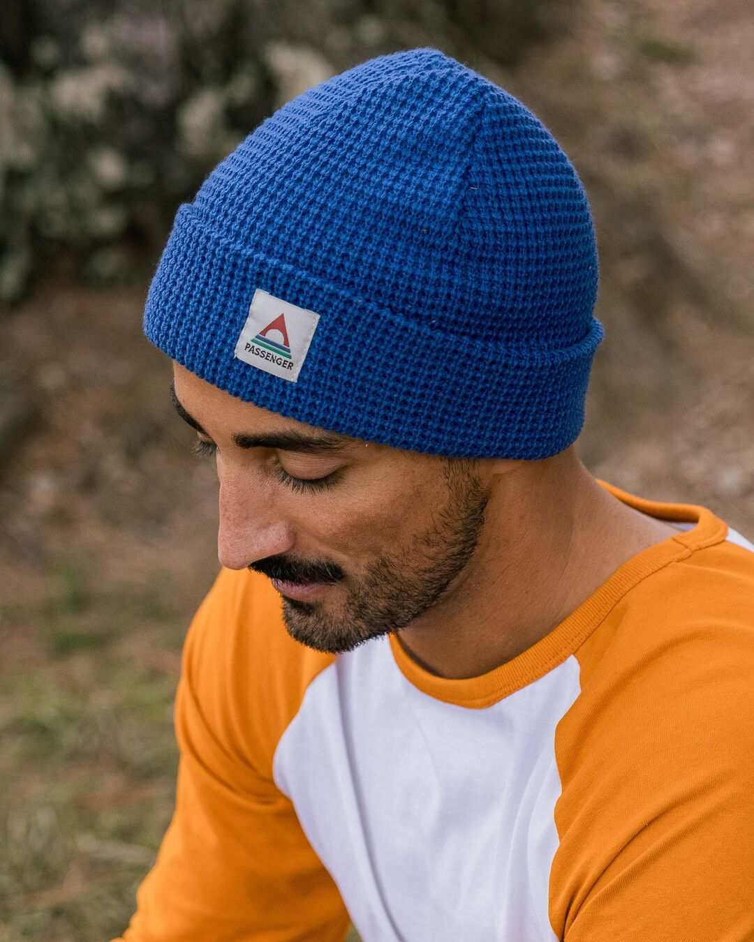 Moss Double Layer Waffle Beanie - True Blue - Lifestyle - Male