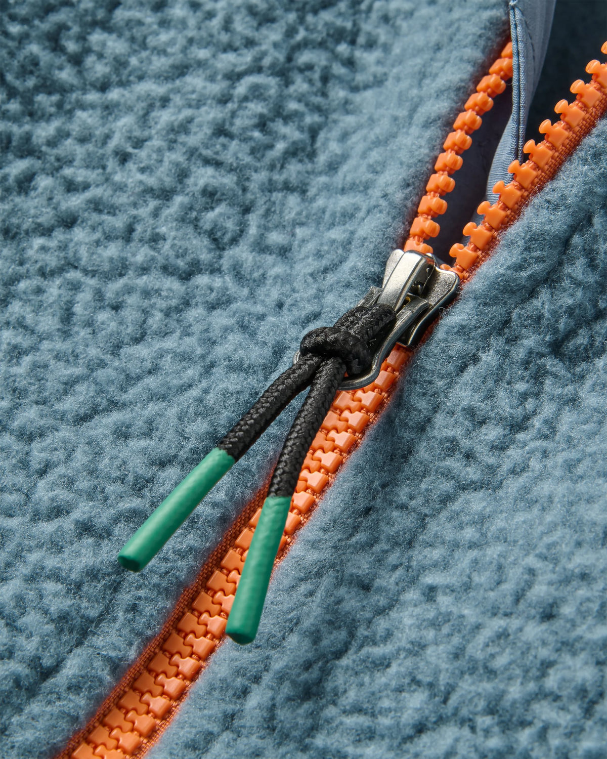 Maine 1/2 Zip Sherpa Fleece - Stormy Blue/Dark Denim - Flatlay