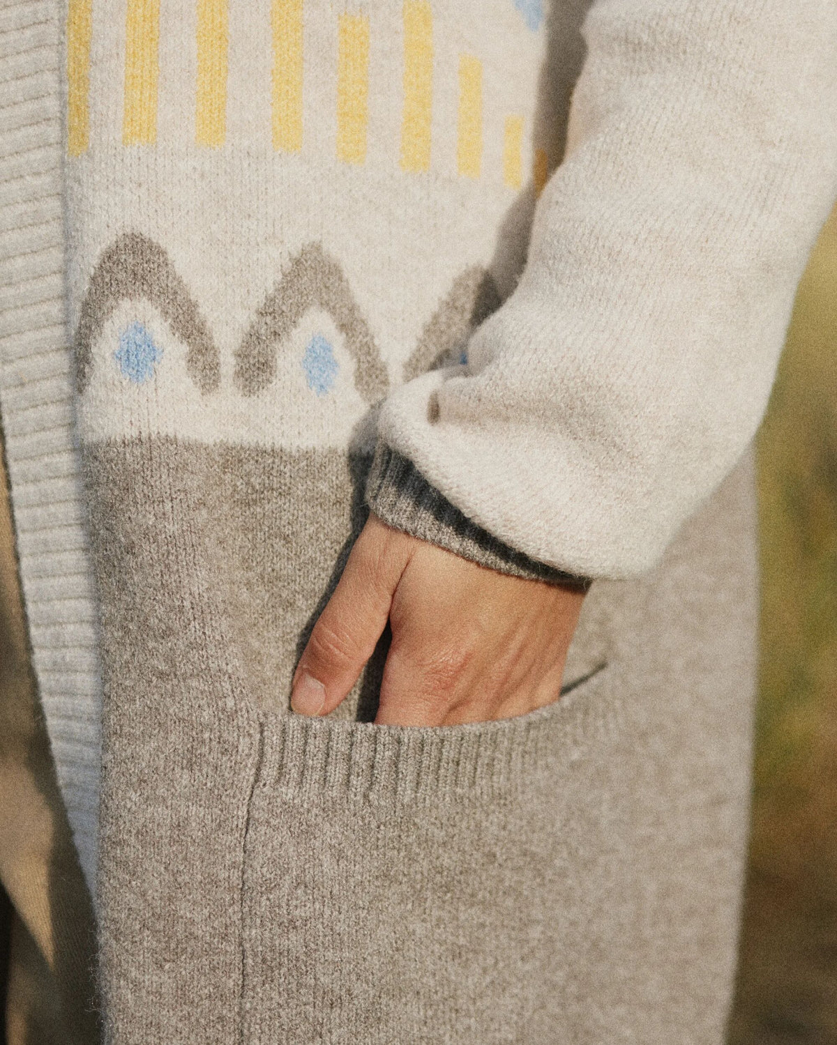 Nettle Knitted Cardigan - Birch - Lifestyle