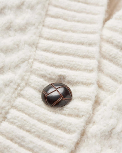 Homey Knitted Cable Cardigan - Off White - Flatlay
