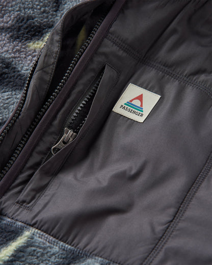 Offgrid 1/2 Zip Sherpa Fleece - Abstract Mountain Charcoal - Flatlay