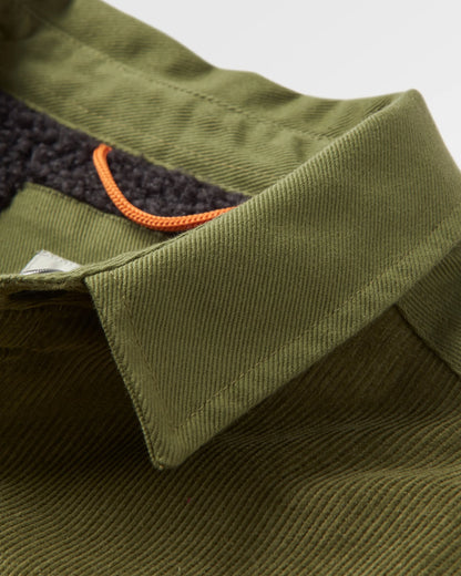 Kodiak Sherpa Lined Cord Overshirt - Khaki - Flatlay