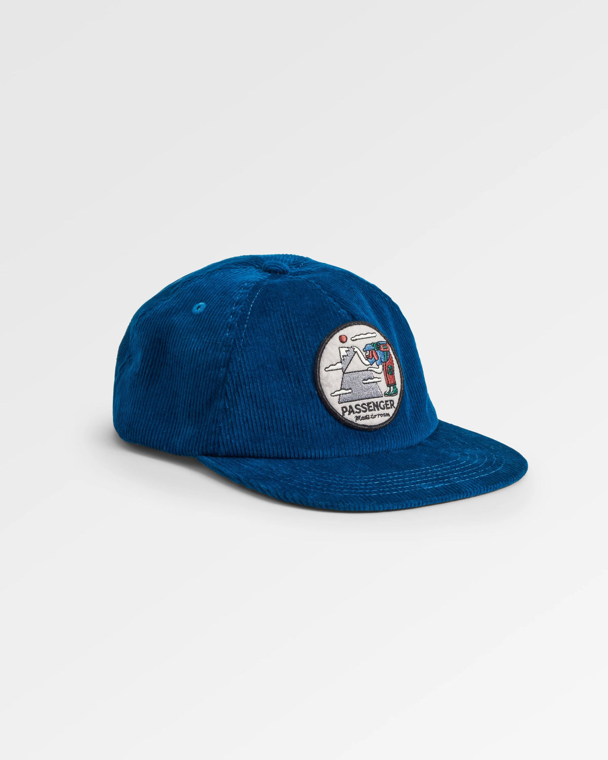 Sneaky Peak Cord 5 Panel Cap - Dark Denim - Flatlay