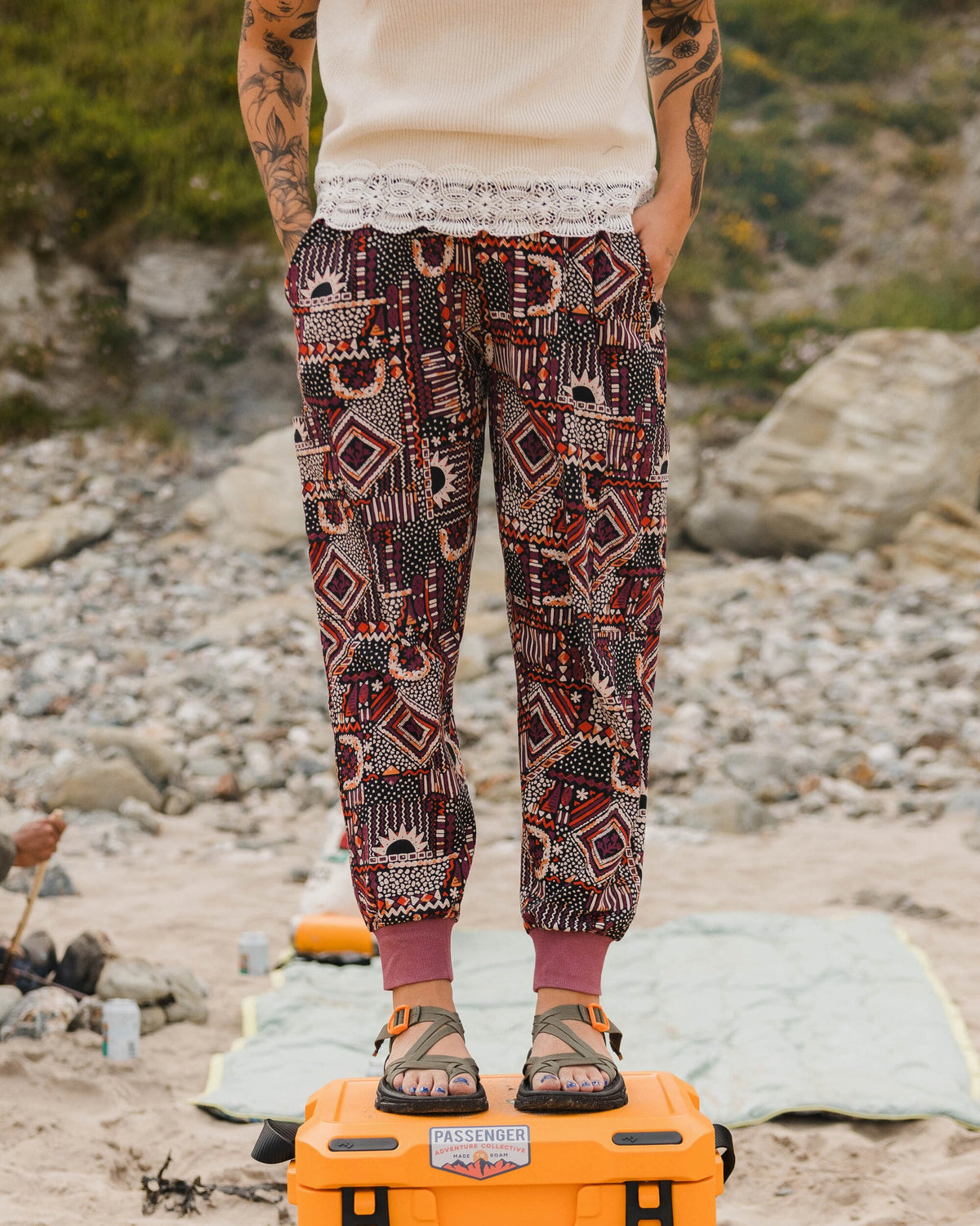 Day Dream Trouser - Vintage Patchwork Black/Multi - Lifestyle
