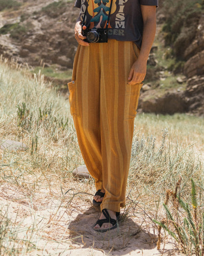 Someday Woven Trouser - Spruce Yellow Stripe - Lifestyle