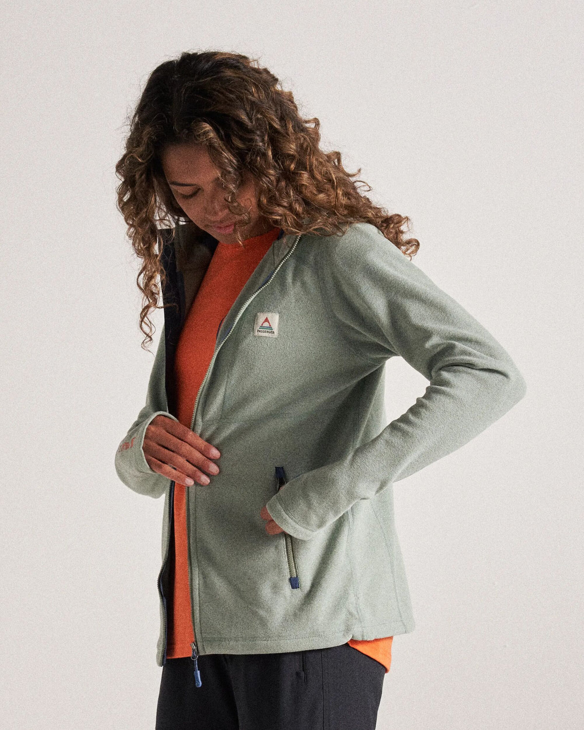 Crest Polartec® Fleece Hoodie - Pistachio - Studio Model