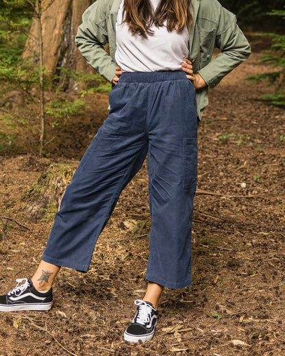 Someday Corduroy Trouser - Dark Denim - Lifestyle