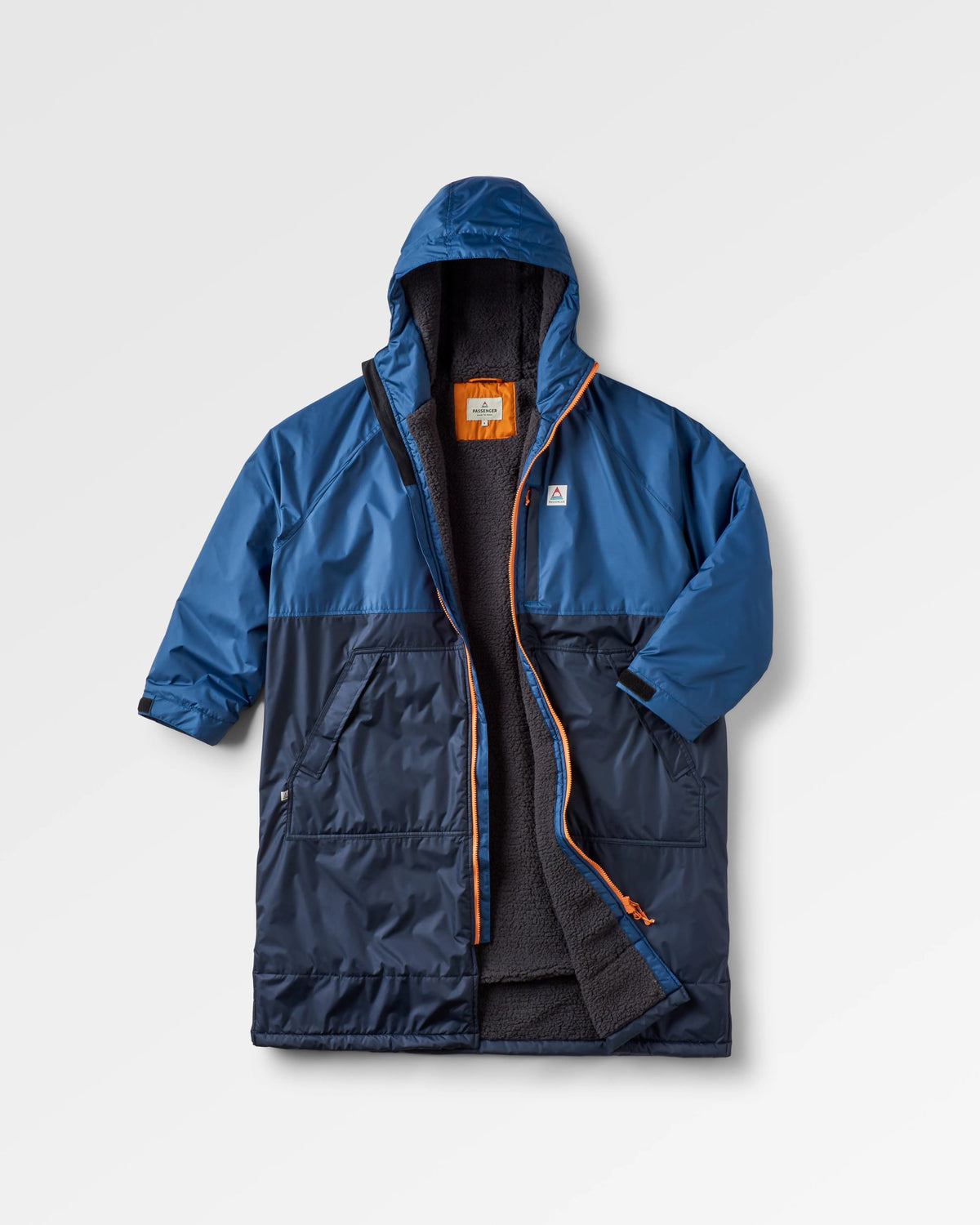 Waves Sherpa Lined Changing Robe - Dark Denim/ Deep Navy - Flatlay