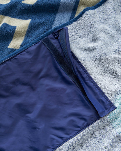 Tideline Cotton Beach Towel - Dark Denim - Flatlay