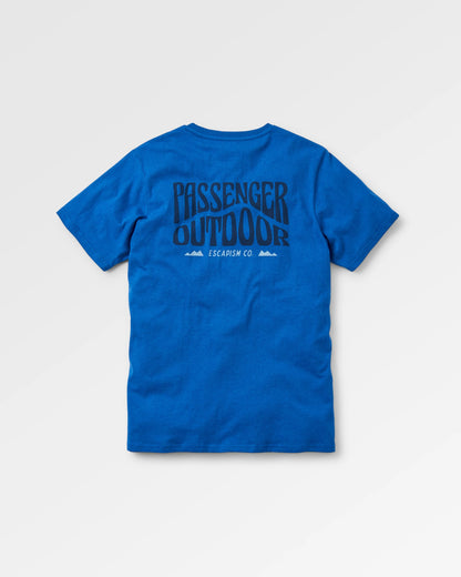 Yuca Cotton T-Shirt - Azure Blue Marl - Flatlay