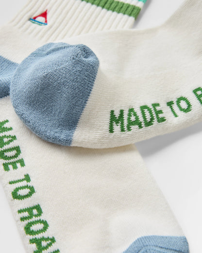 Classic Midweight Crew Socks - Birch - Flatlay