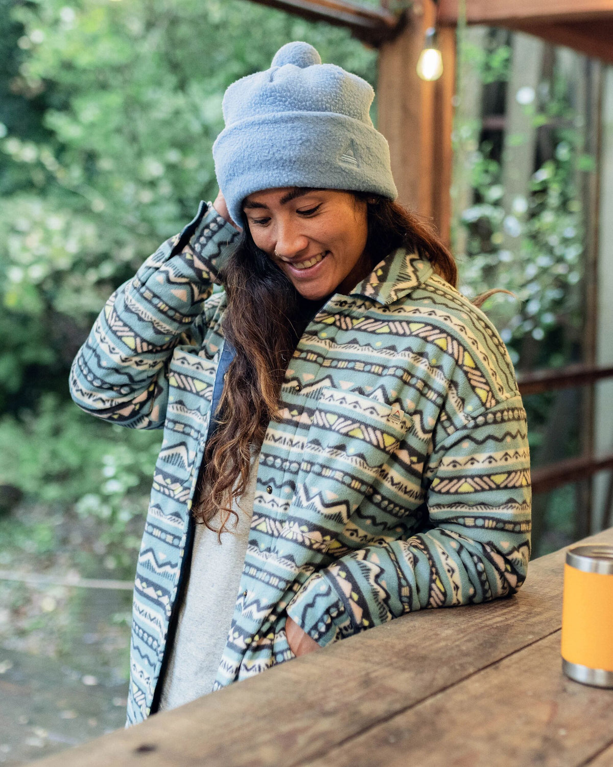 Orion Sherpa-Lined Polar Fleece Shirt - Mountain Geo Arctic - Lifestyle