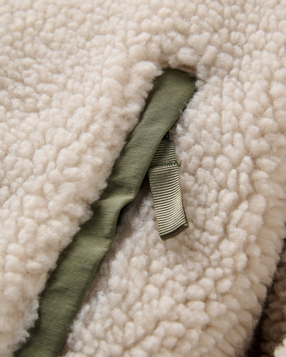 Valiant Deep Pile Fleece - Off White - Flatlay