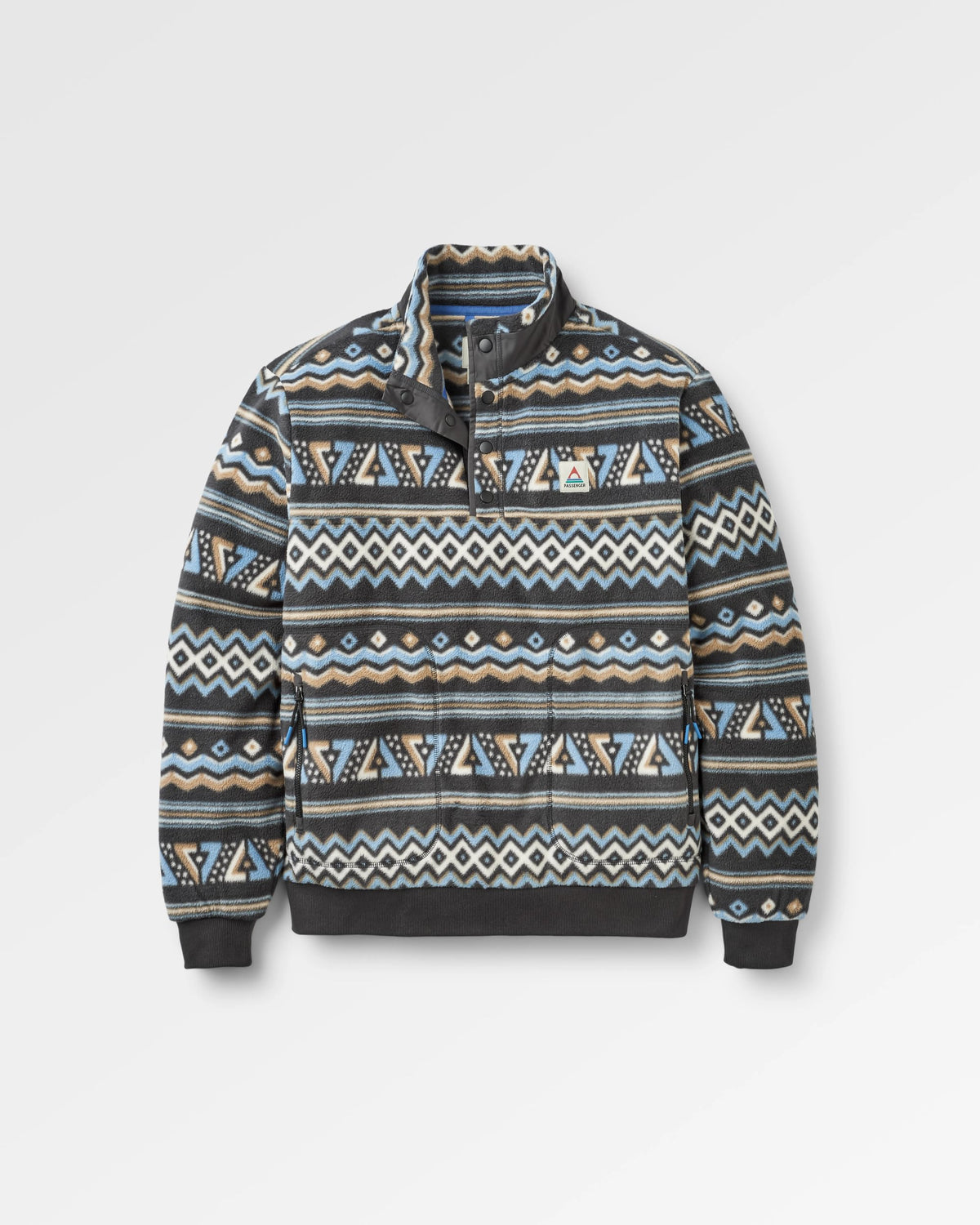 Take It Easy Polar Fleece - Geo Stripe Faded Black  - Flatlay