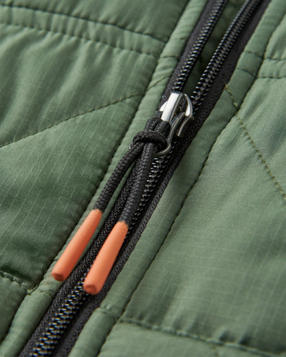 Dylan Insulated Full Zip Jacket - Wild Green - Flatlay