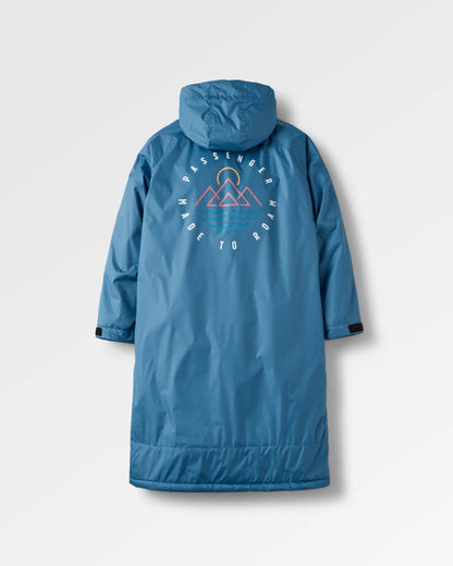 Escapism Sherpa Lined Changing Robe - Moonlight Blue - Flatlay