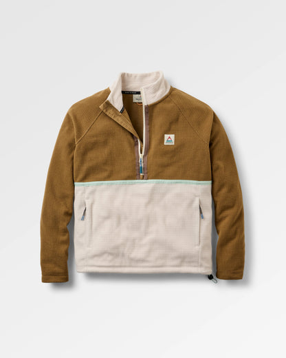 Off Trail Grid Polar Fleece - Caramel/Birch - Flatlay