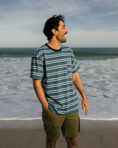 Retro Relaxed Fit T-Shirt - Blue Steel Marl - Lifestyle