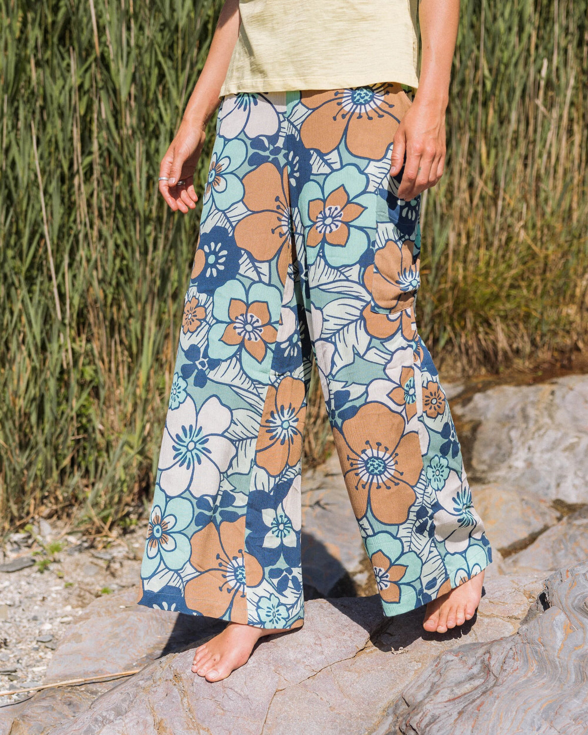Someday Woven Trouser - Vintage Floral Aqua - Lifestyle