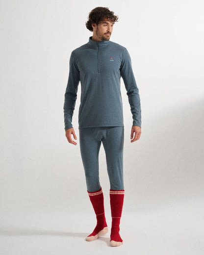 Men's Merino Blend Base Layer Bottom - Storm Grey - Studio Model