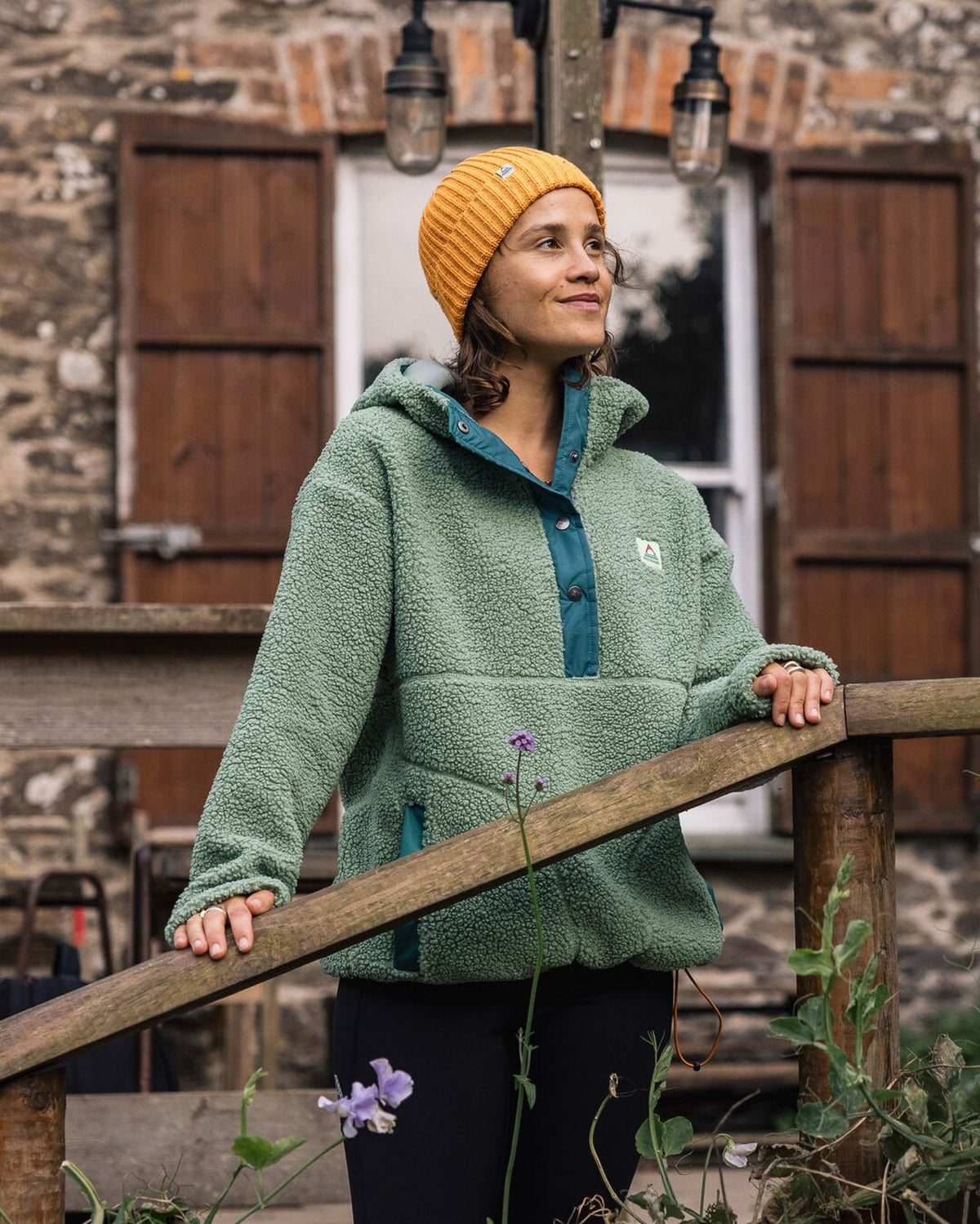 Calla Hooded Polar-Lined Fleece - Pistachio - Lifestyle