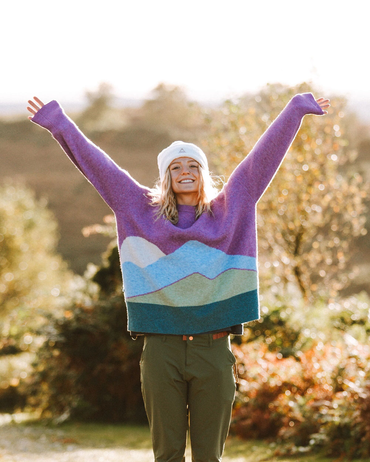 Vista Knitted Jumper - Rhubarb - Lifestyle