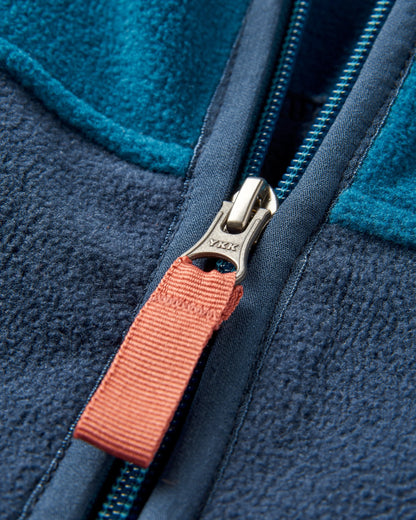 Ridge Full Zip Polar Fleece - Tidal Blue/Rich Navy - Flatlay
