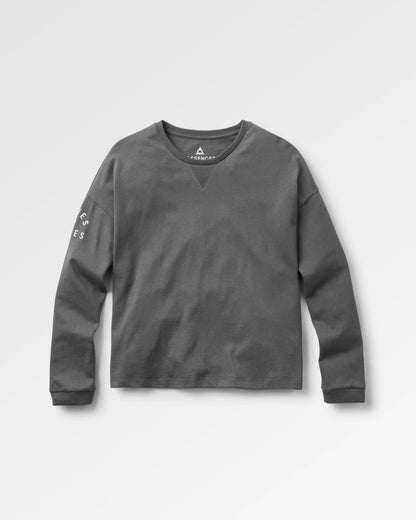 Big Leaf LS T-Shirt - Faded Black - Flatlay