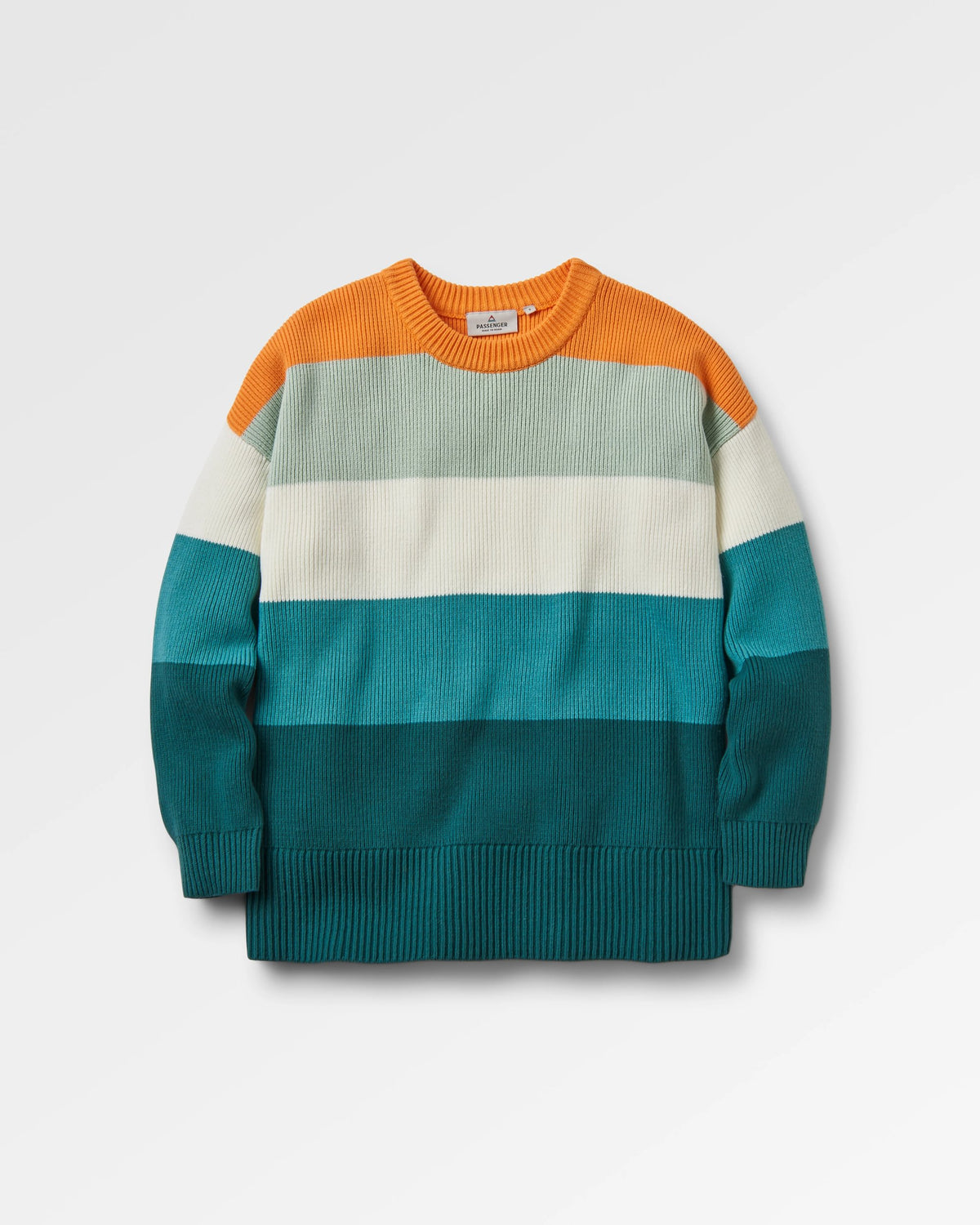 Moments Oversized Knitted Jumper - Multi Stripe - Flatlay